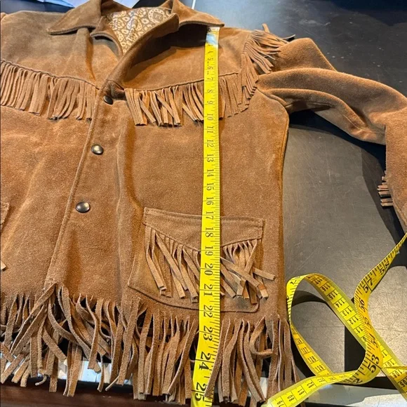 JOO KAY KIDS VINTAGE GENUINE SUEDE LEATHER FRINGE JACKET - Picture 8 of 9